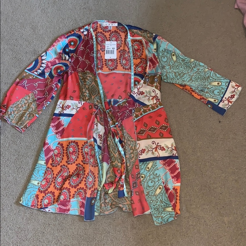 c.a.b.i multicolor front tie tunic